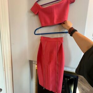House of CB Vibrant Pink Skirt Set